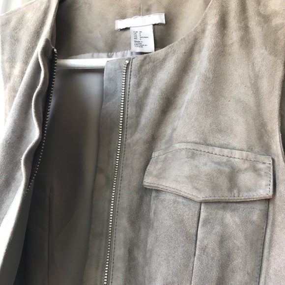 H&M Genuine Suede Khaki/ Sleeveless Dress - size 6 - Picture 6 of 9